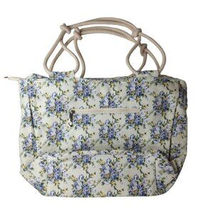 Canvas Bag Rope Handle Large 18‎ Inch Wide Floral Beach Farm Country Style